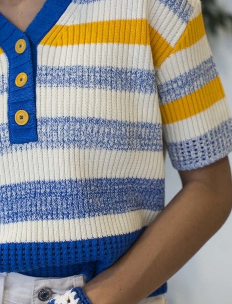 Solid & Striped Multicolor Striped Short Sleeve T… - image 2